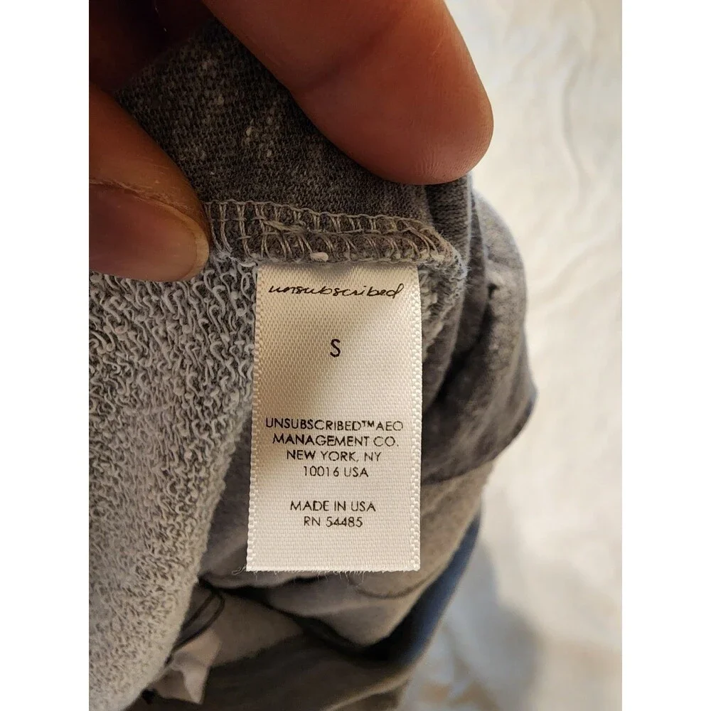 Unsubscribed Cotton Joggers Womens Small Grey Drawcord Sustainable USA Made
